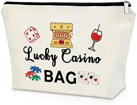 Lucky Casino Gifts Casino Lover Gift Makeup Bag Gambling Gifts for Men Women Birthday Gift for Gambler Mothers Day Gift Cosmetic Bag Retirement Gift for Grandma Christmas Gifts for Casino Lover