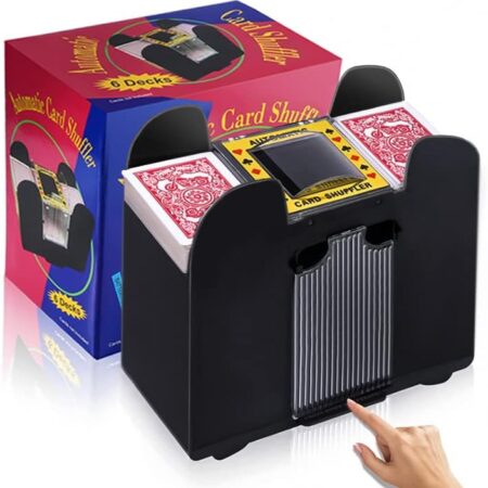 Unniweei Automatic Card Shuffler 1/2/4/6 Decks, Electric Battery-Operated Shuffler, Casino Card Game for Poker, Home Card Game, UNO, Phase10, Texas Hold’em, Blackjack, Home Party Club Game